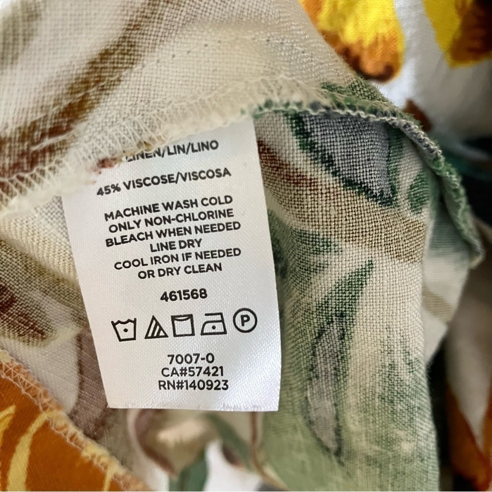 Ann Taylor Factory Floral Sleeveless Midi Linen Dress (6) - Picture 6 of 7